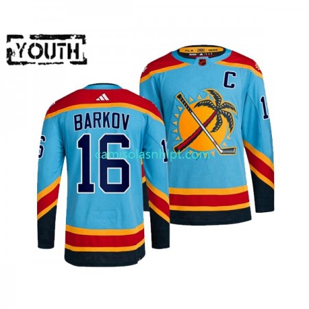 Camiseta Florida Panthers Aleksander Barkov 16 Adidas 2022 Reverse Retro Azul Authentic - Criança